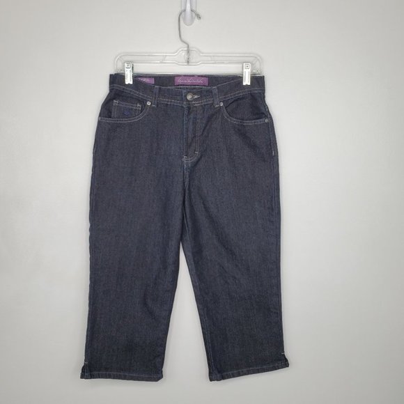 Gloria Vanderbilt Pants - Gloria Vanderbilt Dark Wash Indigo Denim Jean Amanda Capri, Size 6